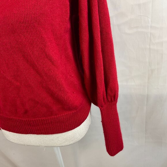 Stella Pardo Sweater S Red Leg of Mutton Sleeve Button Details - Picture 6 of 13